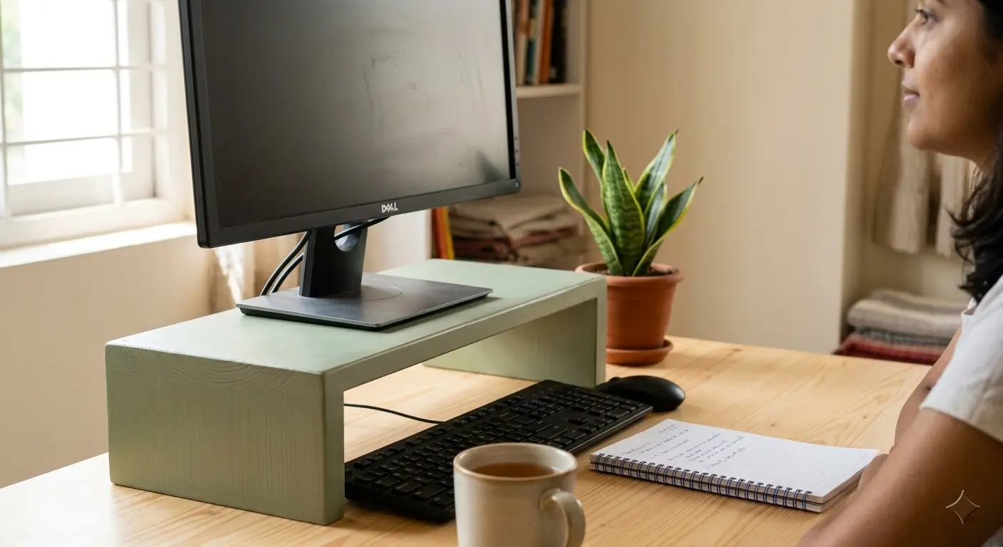 Correct monitor height for an ergonomic desk setup